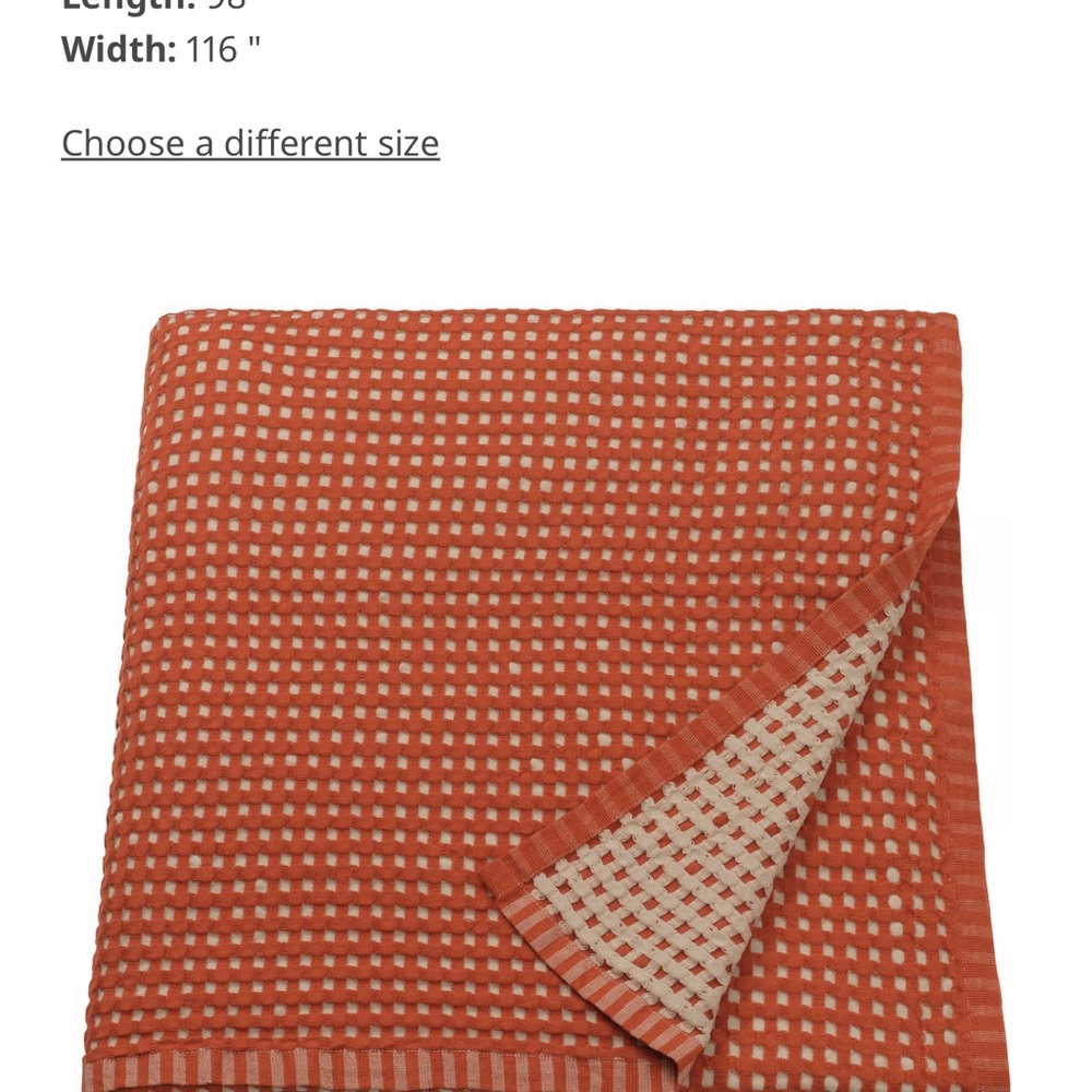IKEA Terracotta and Cream Patterned Quilt